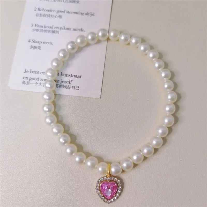 Collar Perlas y Corazón