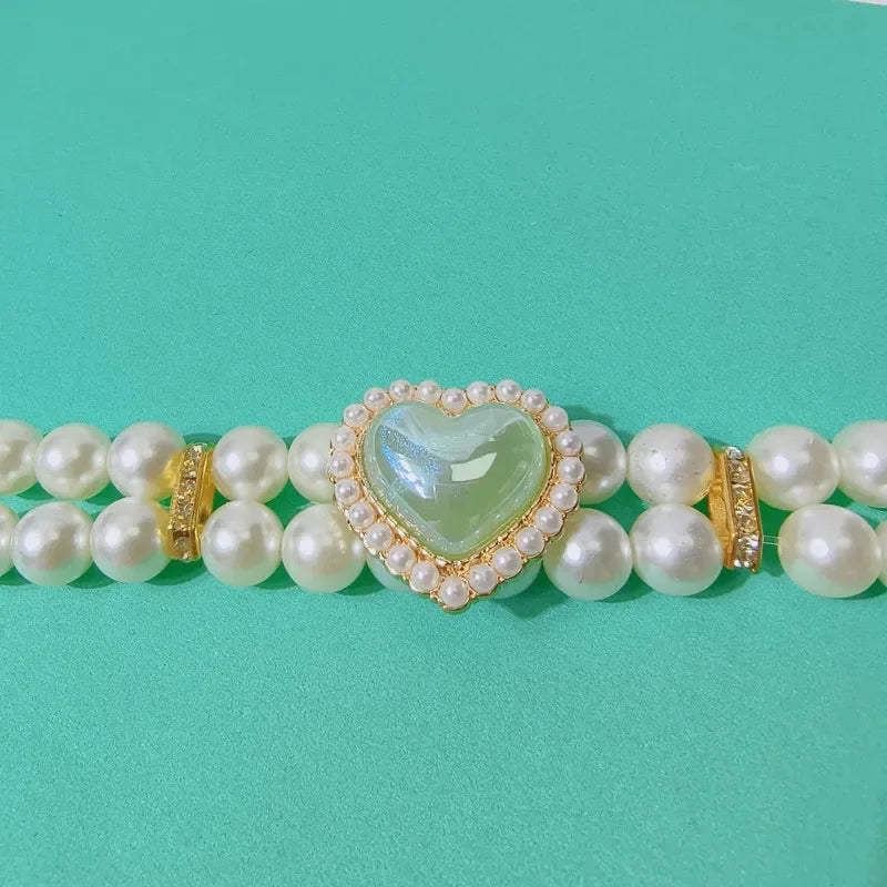 Collar Doble Corazón Brillante