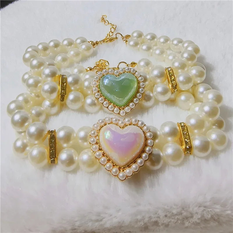 Collar Doble Corazón Brillante