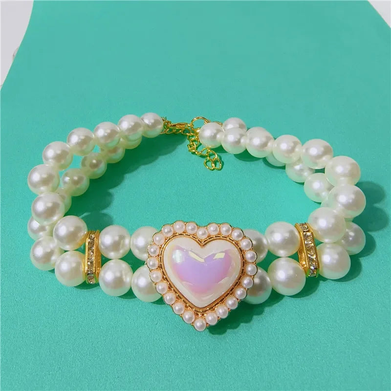 Collar Doble Corazón Brillante