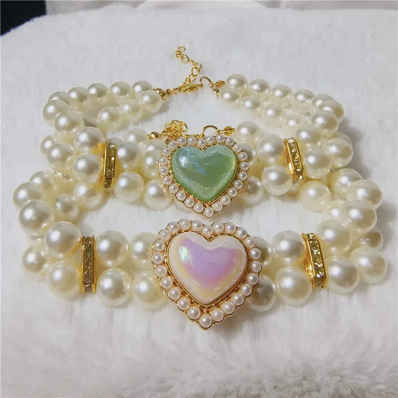 Collar Doble Corazón Brillante