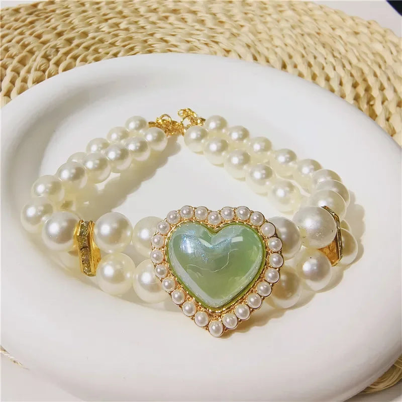 Collar Doble Corazón Brillante