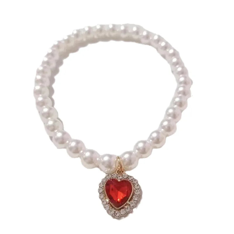 Collar Perlas y Corazón