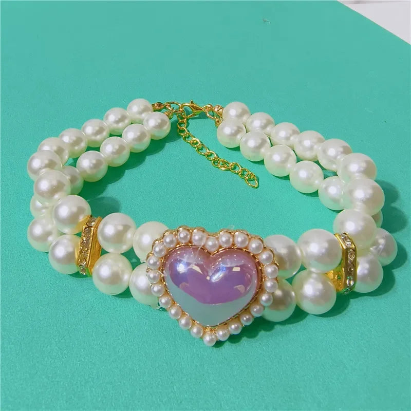 Collar Doble Corazón Brillante