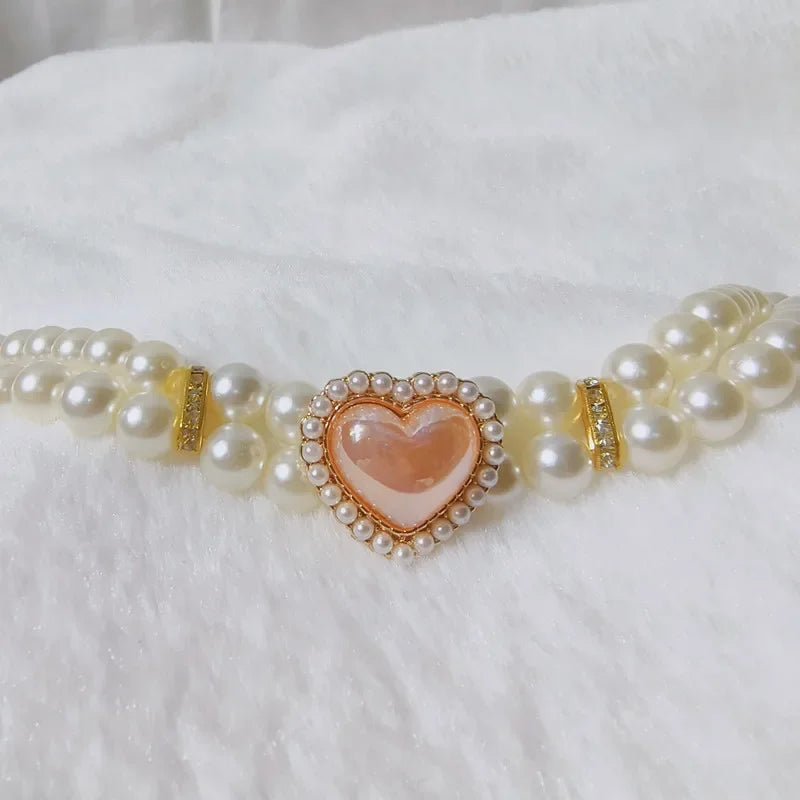 Collar Doble Corazón Brillante