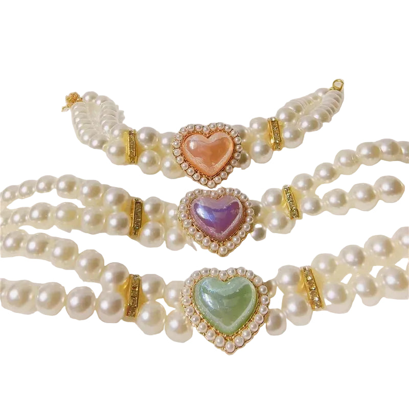 Collar Doble Corazón Brillante