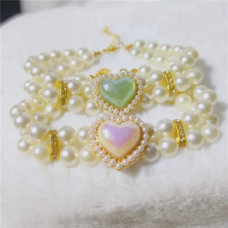 Collar Doble Corazón Brillante