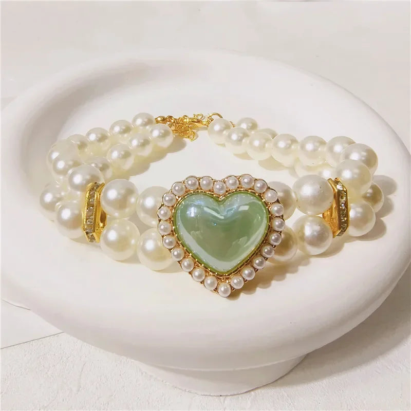 Collar Doble Corazón Brillante